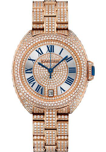 Cartier Cle de Cartier Watch - 35 mm Pink Gold Diamond Case - Pink Gold Diamond Dial - Diamond Bracelet - HPI01040