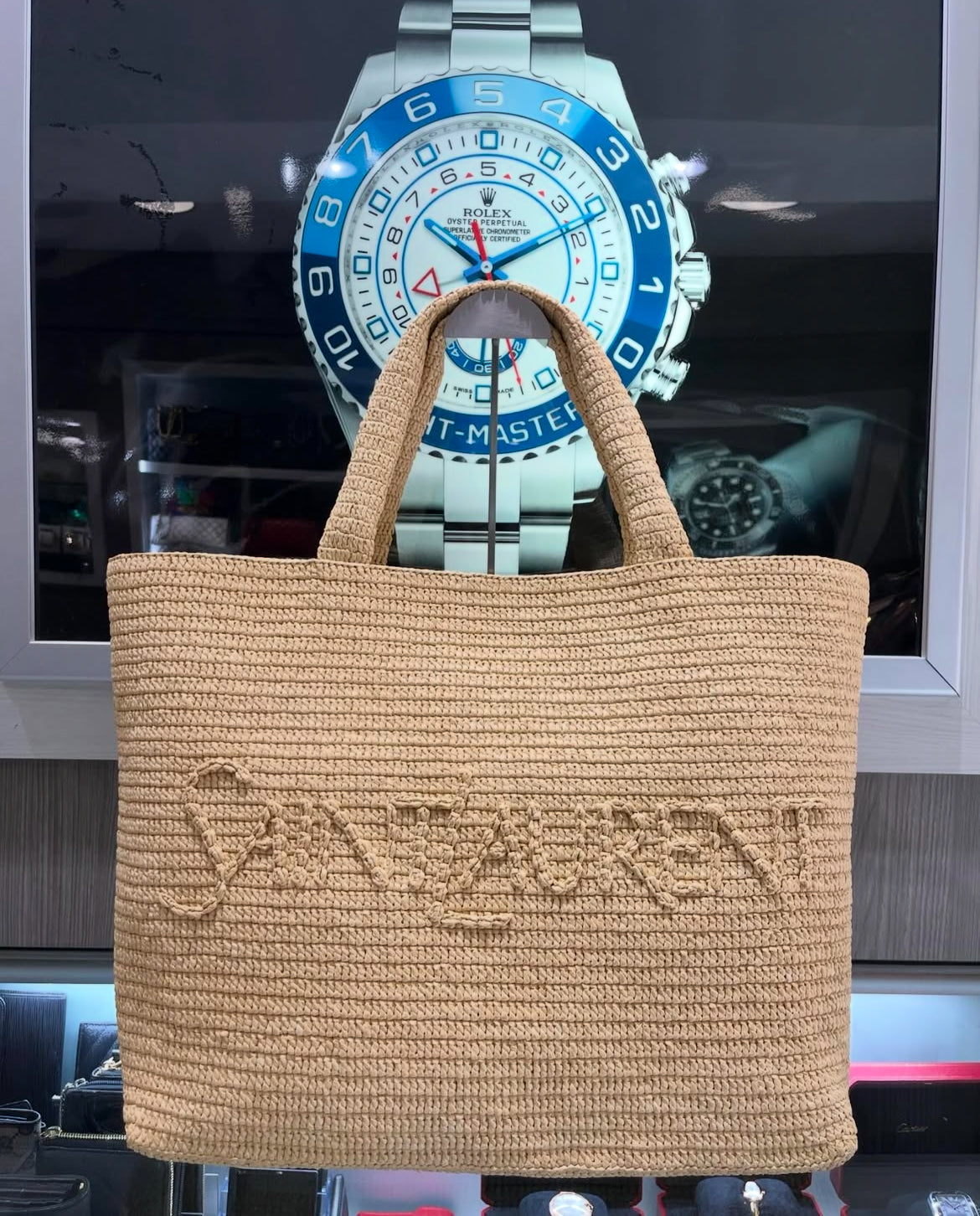 Unworn YSL Saint Laurent Raffia Tote Bag