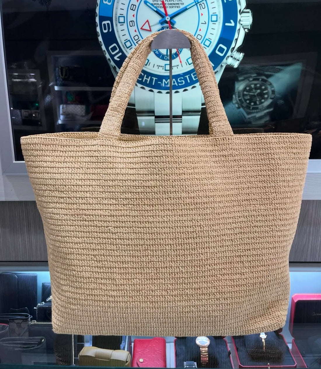 Unworn YSL Saint Laurent Raffia Tote Bag