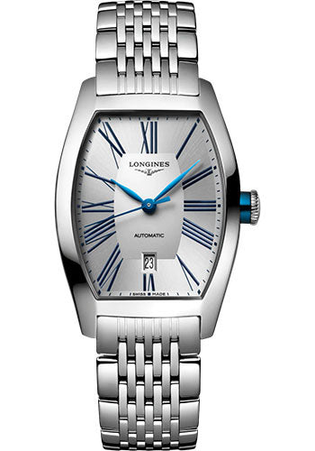 Longines Evidenza Automatic Watch - 26.00 X 30.6 mm Steel Case - Silver Roman Dial - Bracelet - L2.142.4.70.6