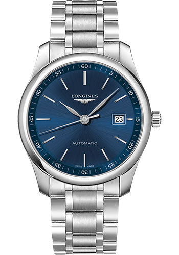 Longines Master Collection Watch - 40 mm Steel Case - Blue Dial - Bracelet - L2.793.4.92.6