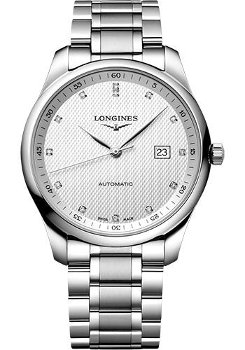 Longines Master Collection Automatic Watch - 42 mm Steel Case - Silver Barleycorn Diamond Dial - Bracelet - L2.893.4.77.6