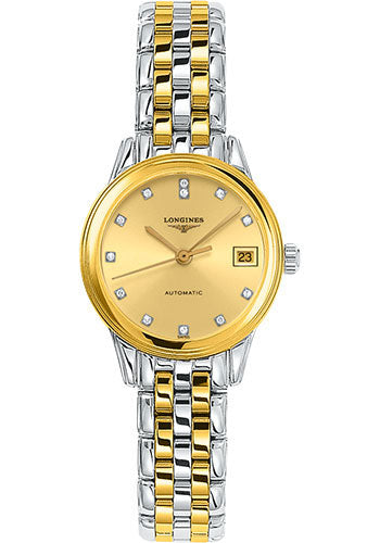 Longines Flagship Watch - 26 mm Steel And Yellow PVD Case - Gilt Diamond Dial - Bracelet - L4.274.3.37.7