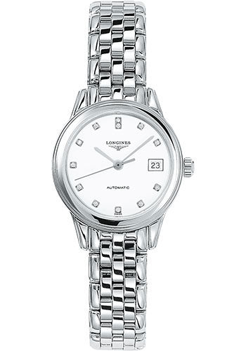 Longines Flagship Watch - 26 mm Steel Case - White Diamond Dial - Bracelet - L4.274.4.27.6