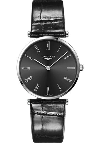 Longines La Grande Classique De Longines Quartz Watch - 38 mm Steel Case - Black Roman Dial - Black Strap - L4.866.4.51.2