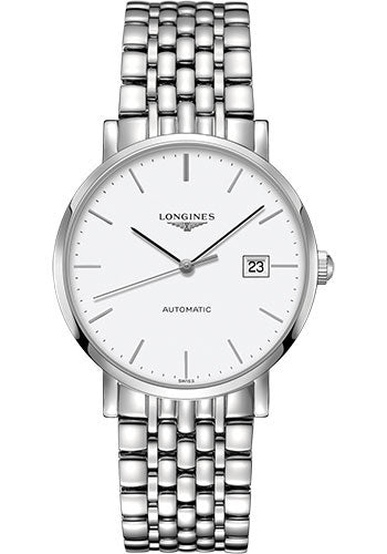 Longines Elegant Collection Watch - 39 mm Steel Case - White Dial - Bracelet - L4.910.4.12.6