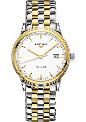 Longines Flagship Watch - 40 mm Steel And Yellow PVD Case - White Dial - Bracelet - L4.984.3.22.7