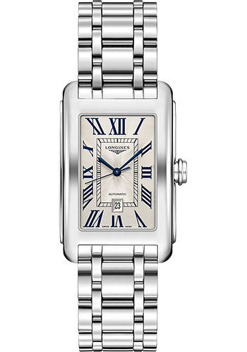 Longines DolceVita Automatic Watch - 27.70 X 43.8 mm Steel Case - Silver FlinquŽ Roman Dial - Bracelet - L5.757.4.71.6