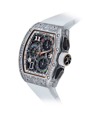 Richard Mille Lifestyle Flyback Chronograph White Gold Full Baguette Set Diamonds RM 72-01 - BRAND NEW