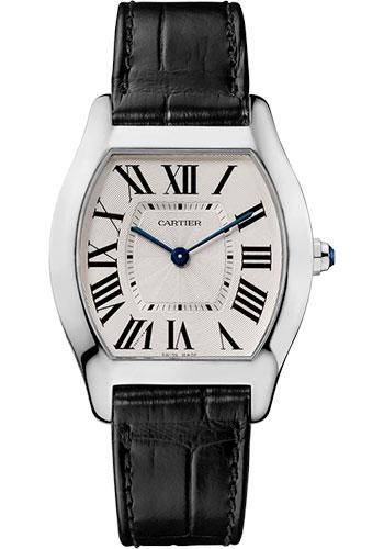 Cartier Tortue Watch - 39 mm White Gold Case - Black Alligator Strap - W1556363