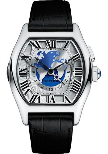 Cartier Tortue XXL Multiple Time Zones Watch - 51 mm White Gold Case - Black Alligator Strap - W1580050