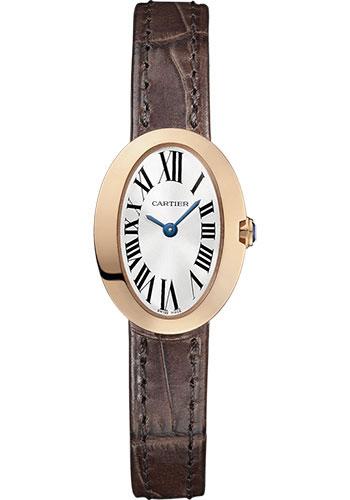 Cartier Baignoire Watch - 25.30 mm Pink Gold Case - Brown Alligator Strap - W8000017