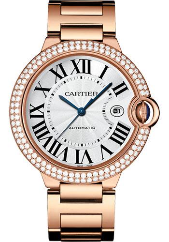 Cartier Ballon Bleu de Cartier Watch - 42 mm Pink Gold Diamond Case - White Dial - WJBB0029