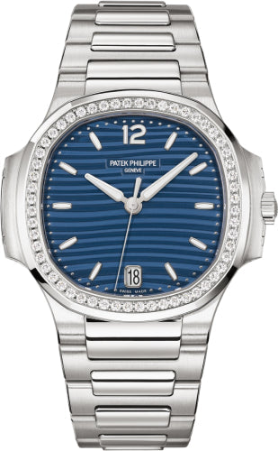 Patek Philippe Nautilus Ladies Stainless Steel Blue Dial Diamond Bezel | 7118/1200A-001