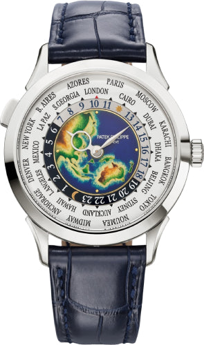 Patek Philippe Complications World Time Rare Handcrafts White Gold Grand Feu Cloisonns Dial | 5231G-001