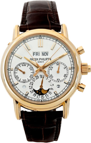 Patek Philippe Grand Complications Split-Seconds Chronograph Perpetual Calendar Rose Gold Silver Opaline Dial | 5204R-001