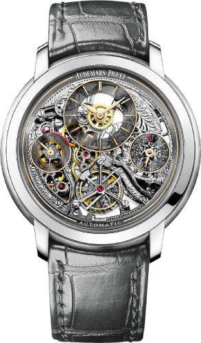 Audemars Piguet Jules Audemars Tourbillon Openworked 41mm Anthracite Skeleton Platinum Leather | 26143PT.OO.D005CR.01