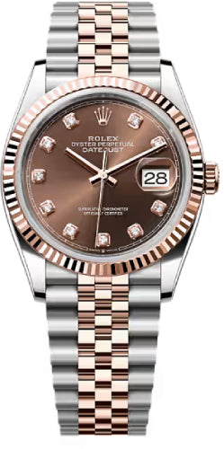Rolex Datejust 36 Oystersteel Everose Gold Chocolate Diamond Set Dial Jubilee Bracelet - 126231 - 2026