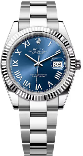 Rolex Datejust 41 Mm Oystersteel And White Gold Bright Blue Roman Dial - 126334 - 2026