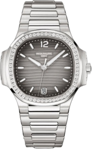 Patek Philippe Nautilus Ladies Stainless Steel Diamond Grey Opaline Dial | 7118/1200A-011