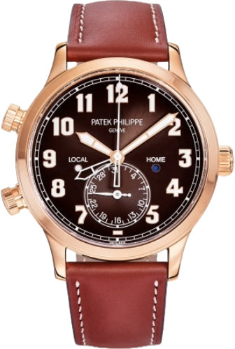 Patek Philippe Complications Calatrava Pilot Travel Time Rose Gold Brown Dial | 5524R-001