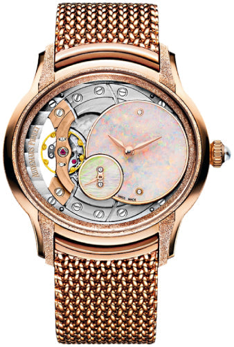 Audemars Piguet Millenary Frosted Gold Opal Dial Rose Gold White Opal Dial & Fixed Bezel Rose Gold Bracelet - 77244OR.GG.1272OR.01