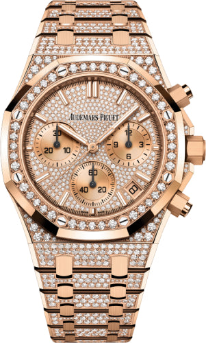 Audemars Piguet Royal Oak 41mm Chronograph Rose Gold/Diamond Paved Dial and Bracelet | 26242OR.ZZ.1322OR.02