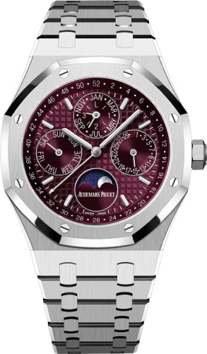 Audemars Piguet Royal Oak 41 mm Perpetual Calendar "Qatar" White Gold Purple-Burgundy Dial - 26574BC.OO.1220BC.01